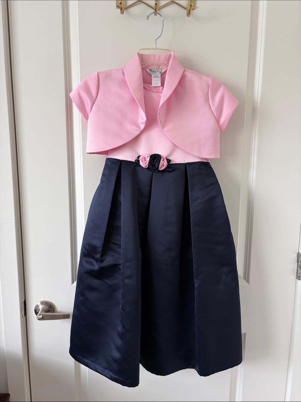 Pippa and Julie girls dress pink/navy 2piece set